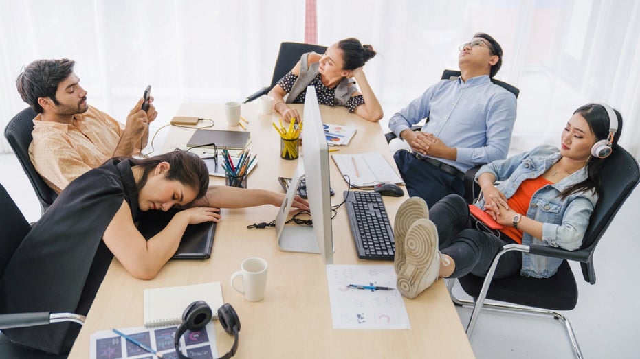 sleeping during a work meeting